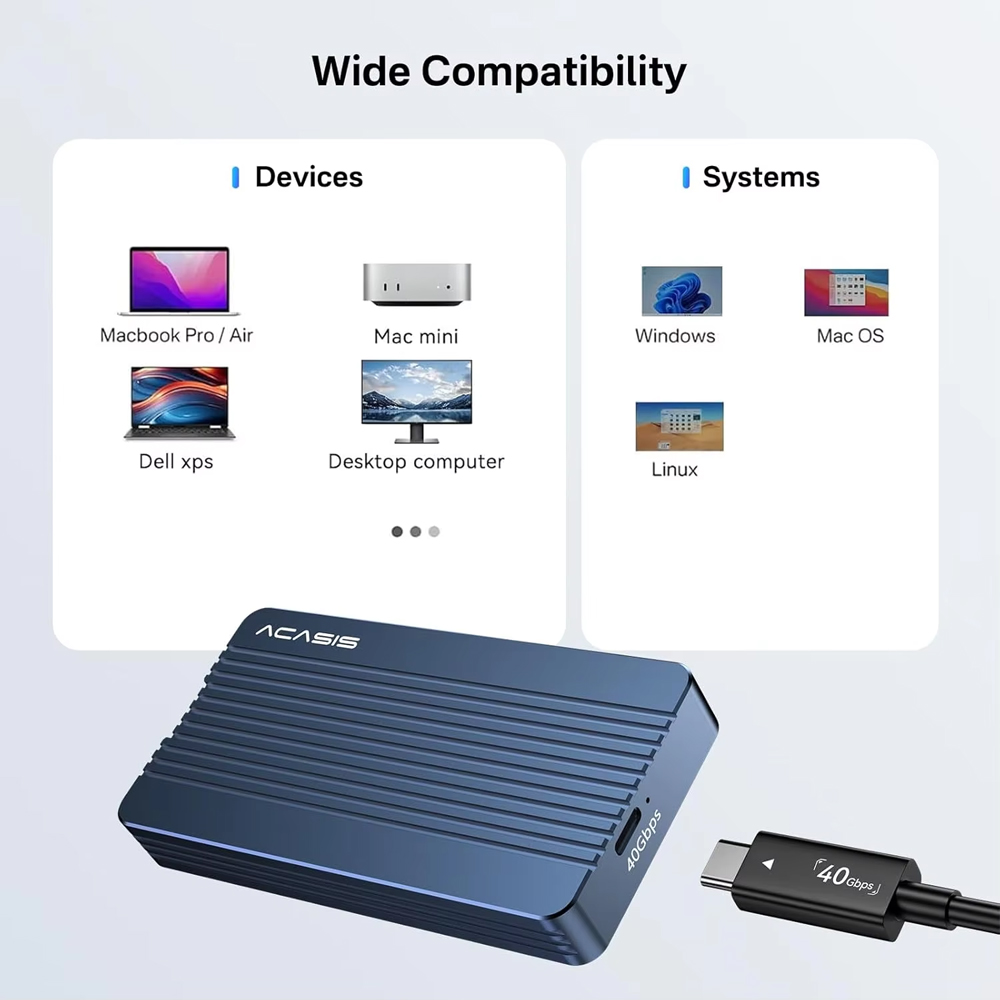 ACASIS 40Gbps M.2 NVMe SSD Enc - огляд і ціна 8Tb M2 Nvme Ssd