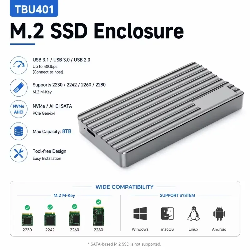 AP01 for Aluminum M.2 NVMe SSD - огляд і ціна Usb4 40Gbps External Ssd 8Tb